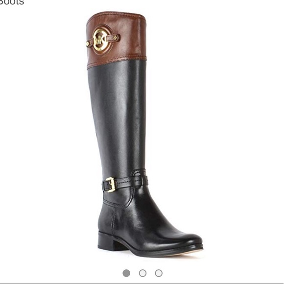 Michael Kors two-toned leather riding boots - Picture 7 of 7